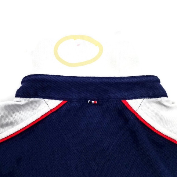 Vintage Tommy Hilfiger Blue Spell Out Custom Fit Short Sleeve Polo Shirt Mens M - Picture 8 of 8